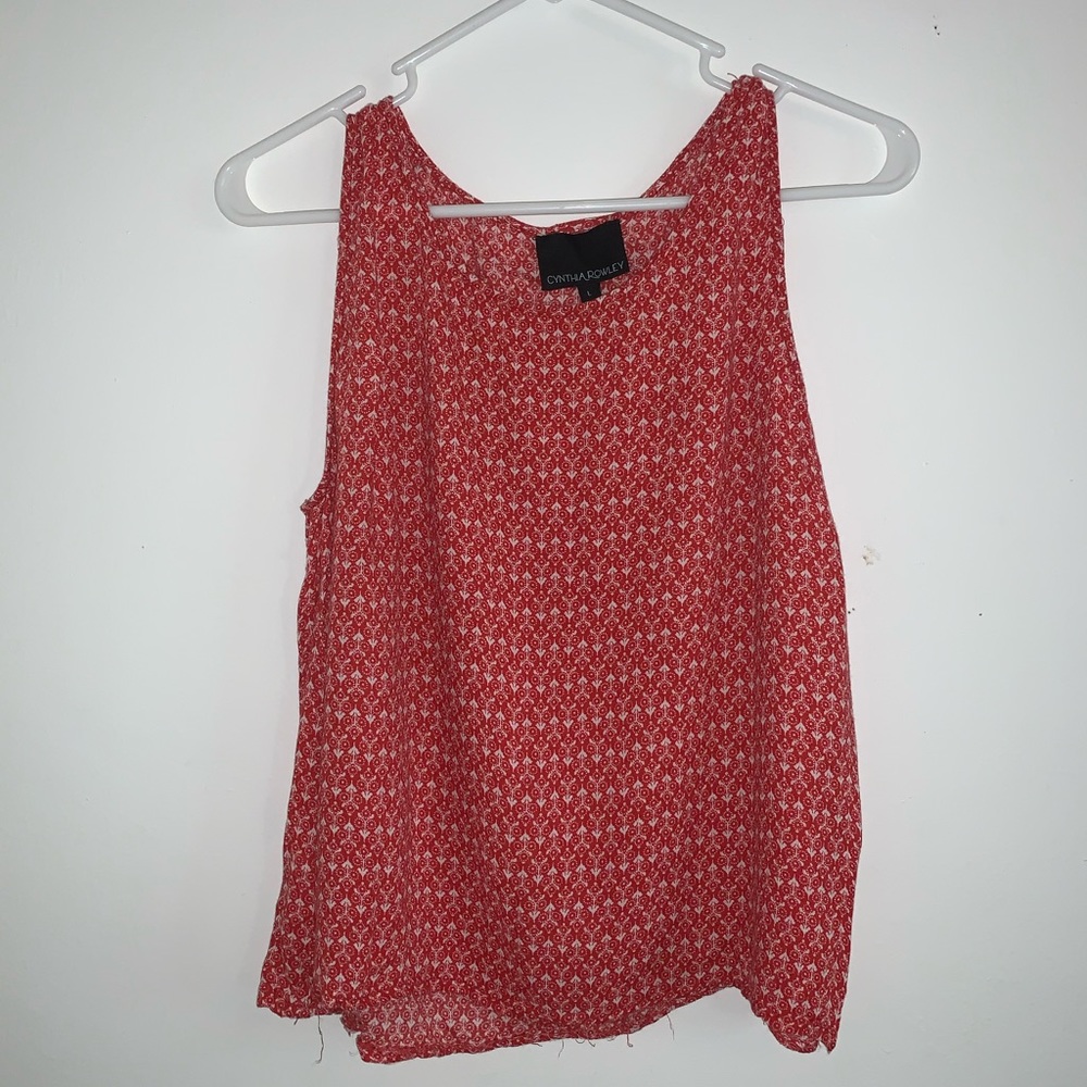 Red tank top with small designs